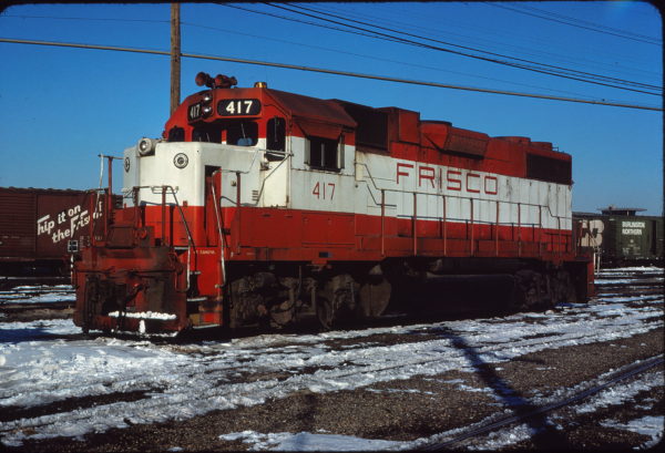 GP38-2 417 at North Kansas City, Missouri in February 1981 (Jerry Bosanek)