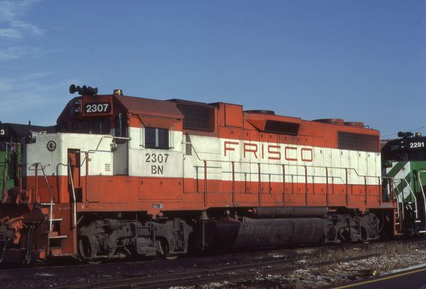 GP38-2 2307 (Frisco 452) at Cicero, Illinois on January 4, 1983 (RF Kucaba)