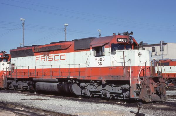 SD45 6683 (Frisco 935) at Memphis, Tennessee on December 31, 1980 (Lon Coone)