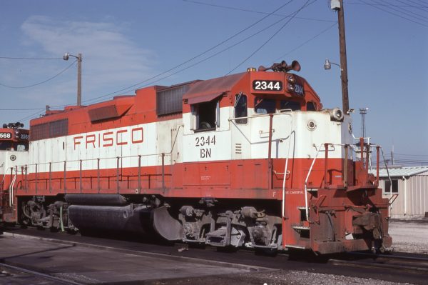 GP38-2 2344 (Frisco 673) Birmingham, Alabama in March 1982 (Lon Coone)
