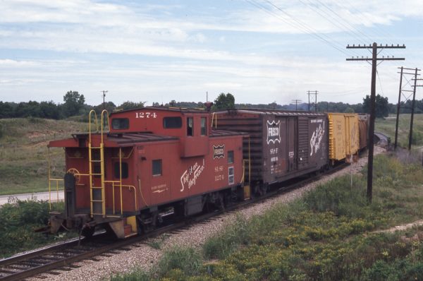 Caboose 1274 at Staley, Oklahoma in September 1974