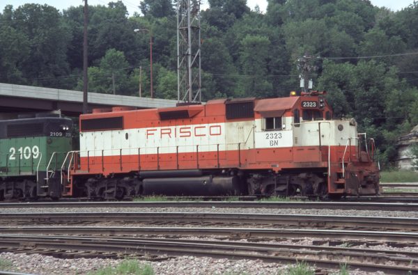 GP38-2 2323 (Frisco 468) (location unknown) in August 1981