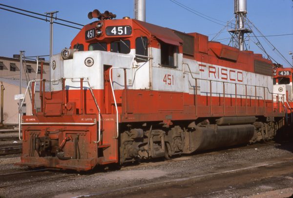 GP38-2 451 at Memphis, Tennessee in May 1976 (Steve Forest)