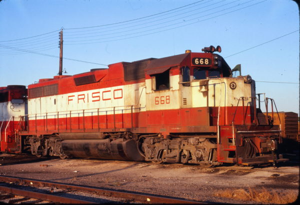 GP38-2 668 at Fort Worth, Texas in November 1978