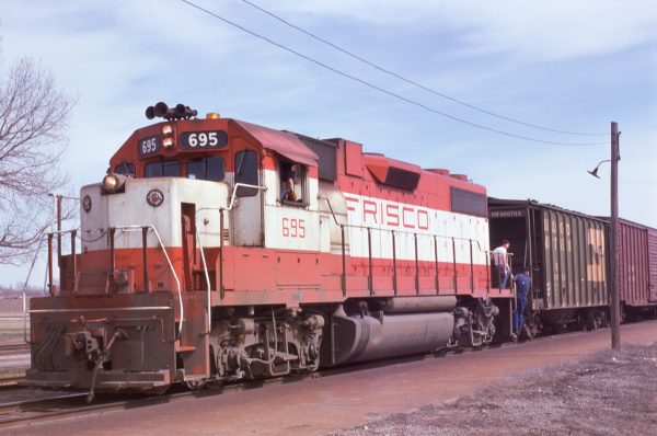 GP38-2 695 at Carthage, Missouri on March 20, 1975 (Jim Wilson)
