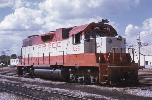 GP38-2 696 at Monett, Missouri on September 21, 1974 (Jim Wilson)
