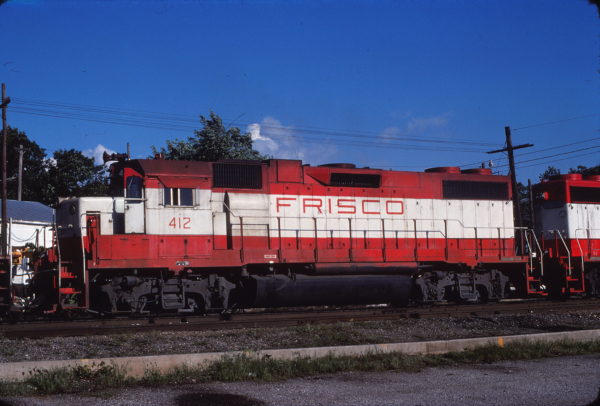 GP38-2 412 at Fort Scott, Kansas on May 21, 1977