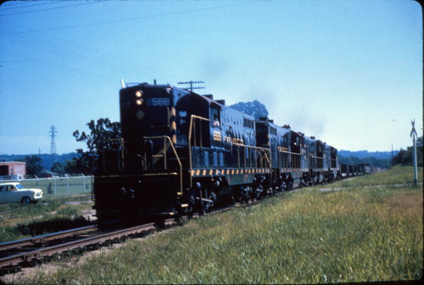 GP7 588 at Fort Smith, Arkansas on July 15, 1962