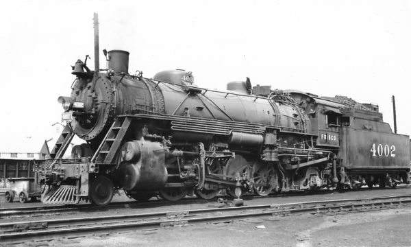 2-8-2 4002 at Neodesha, Kansas on May 31, 1948 (Arthur B. Johnson)
