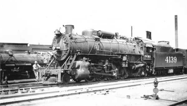 2-8-2 4139 arriving at Springfield, Missouri on July 29, 1947 (Arthur B. Johnson)