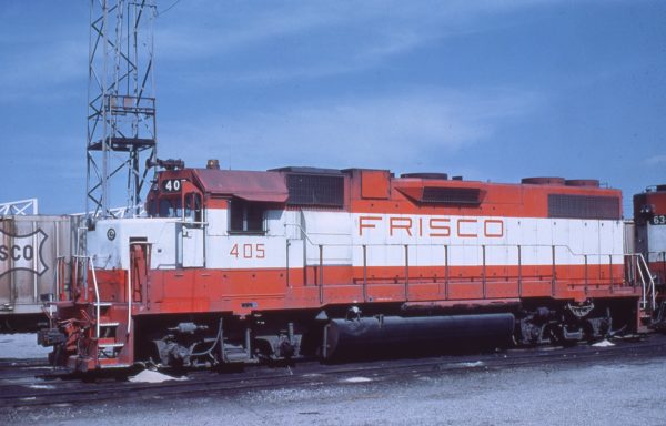 GP38-2 405 at Kansas City, Missouri in May 1980
