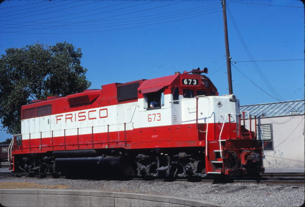 GP38-2 673 at Fort Worth, Texas on June 29, 1980 (Bill Phillips)