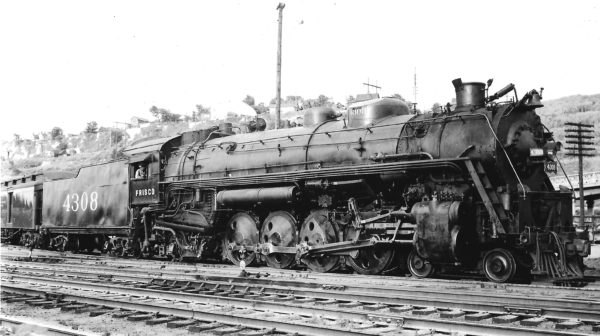 4-8-2 4308 at Kansas City, Missouri on June 10, 1948 (Arthur B. Johnson)