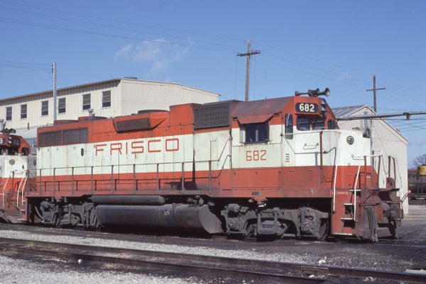 GP38-2 682 at Memphis, Tennessee in December 1980 (Lon Coone)