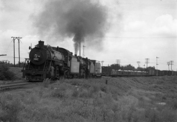 2-8-2 4028 Southbound at Southeastern Junction in 1942 (William K. Barham)