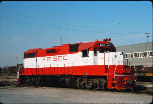 GP38-2 428 at St. Louis, Missouri in August 1975 (Gregory Sommers)