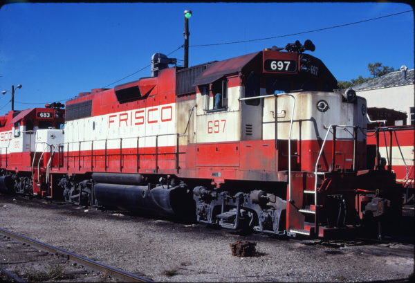 GP38-2 697 at Oklahoma City, Oklahoma on November 5, 1980 (Bill Bryant)
