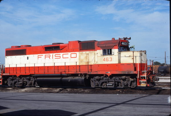 GP38-2 463 at Tulsa, Oklahoma in July 1980 (James Holder)