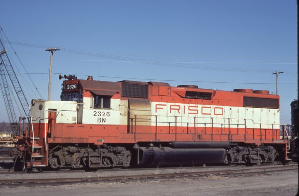 GP38-2 2326 (Frisco 471) at Burlington, Iowa on March 14, 1981 (Alan Rider)