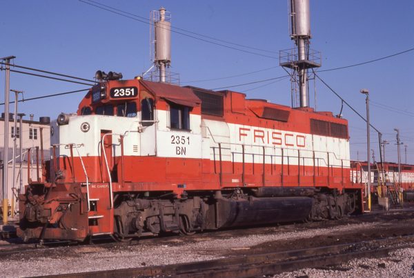GP38-2 2351 (Frisco 681) at Memphis, Tennessee on March 14, 1981 (D.M. Johnson)