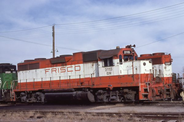 GP38AC 2115 (Frisco 638) at Fort Worth, Texas on January 24, 1982
