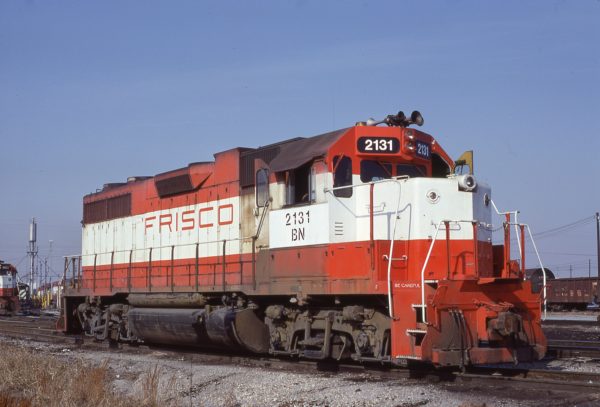 GP38AC 2131 (Frisco 655) at Memphis, Tennessee in December 1980 (Lon Coone)