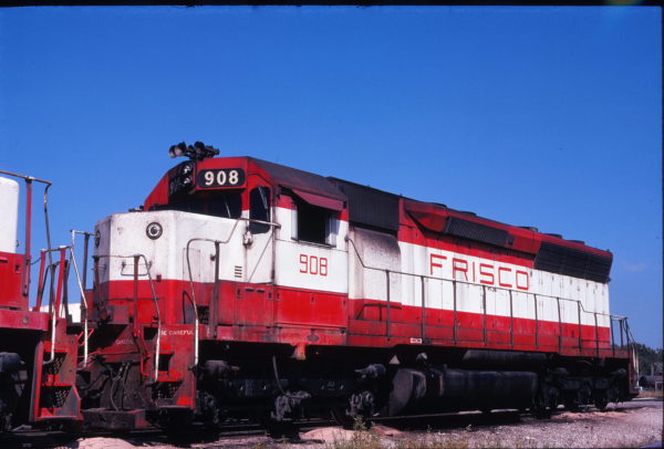 SD45 908 at Springfield, Missouri in September 1978