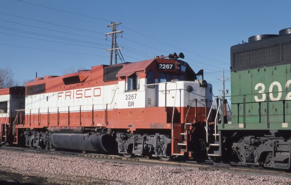 GP38-2 2267 (Frisco 412) at Lincoln, Nebraska in December 1980 (J.C. Butcher)