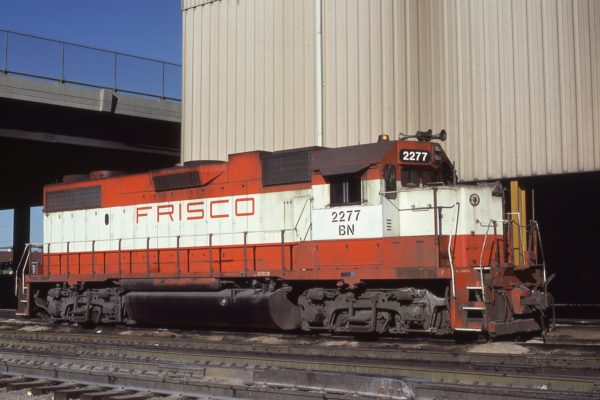 GP38-2 2277 (Frisco 422) at Springfield, Missouri on January 4, 1981 (J.B. Holder)