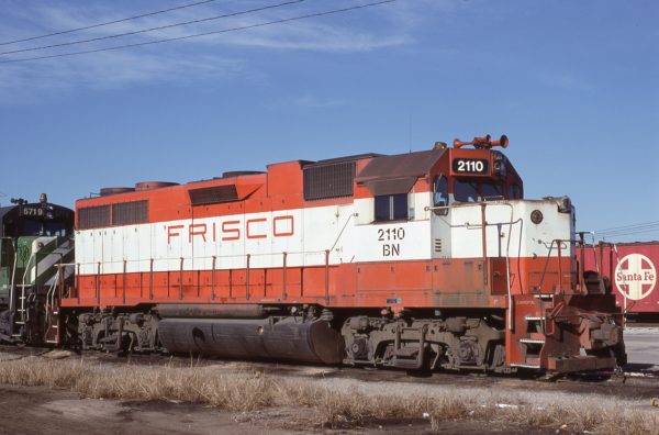 GP38AC 2110 (Frisco 633) at Memphis, Tennessee in January 1981 (Lon Coone)