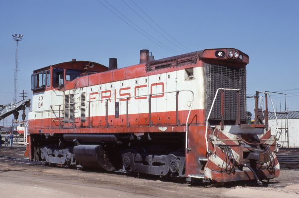 SW1500 40 (Frisco 335) at Kansas City, Missouri in March 1981