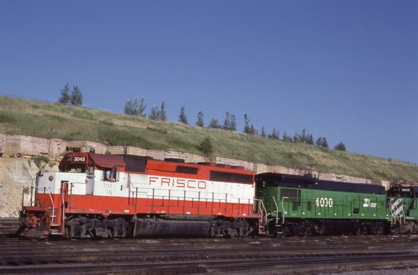 GP40-2 3045 (Frisco 755) at Minneapolis, Minnesota on July 7, 1982 (Jim Shepard)