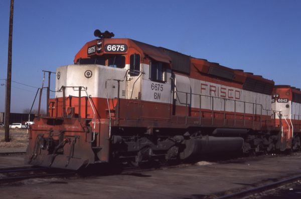 SD45 6675 (Frisco 927) at Council Bluffs, Iowa on March 10, 1981 (Jerry Bosanek)