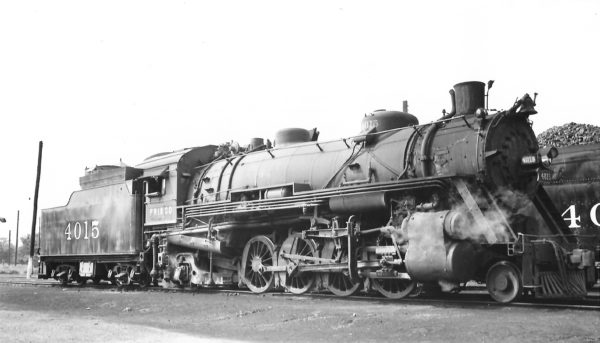 2-8-2 4015 at Neodesha, Kansas on May 31, 1948 (Arthur B. Johnson)