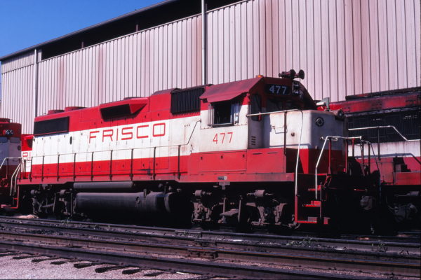 GP38-2 477 at Springfield, Missouri in September 1978