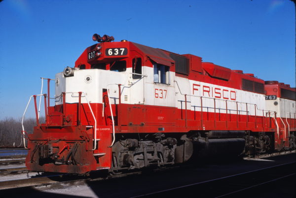 GP38AC 637 at Tulsa, Oklahoma on January 3, 1981 (J. Harlen Wilson)
