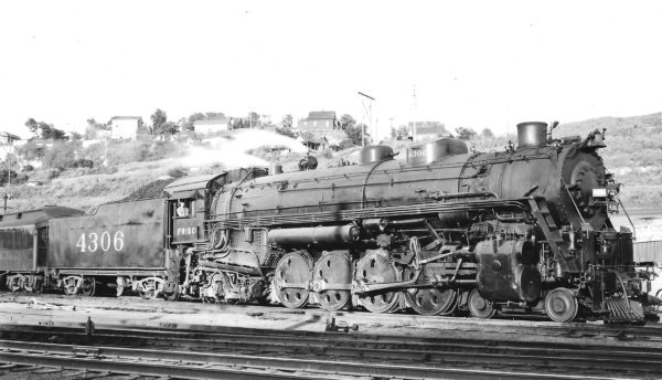 4-8-2 4306 at Kansas City, Missouri on July 20, 1948 (Arthur B. Johnson)