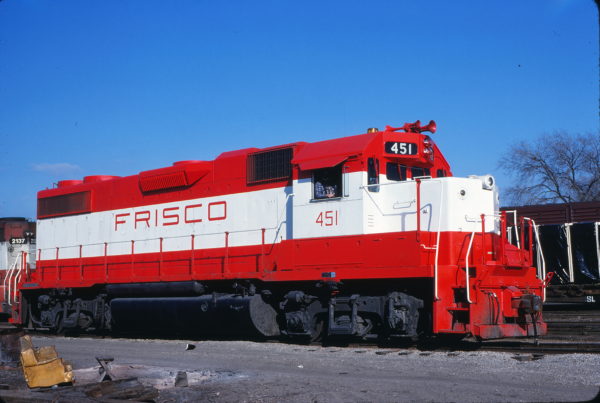 GP38-2 451 at Fort Worth, Texas on February 7, 1981