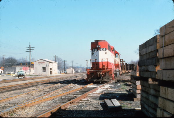 GP38AC 636 at Carbon Hill, Alabama on February 21, 1975