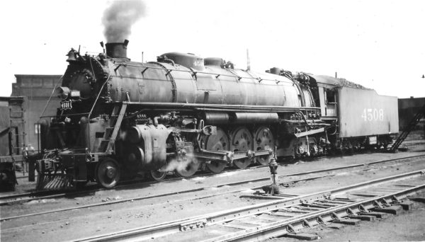 4-8-4 4508 at Springfield, Missouri on May 1, 1948 (Arthur B. Johnson)