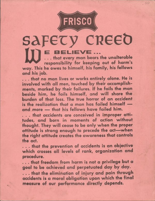 Frisco Safety Creed