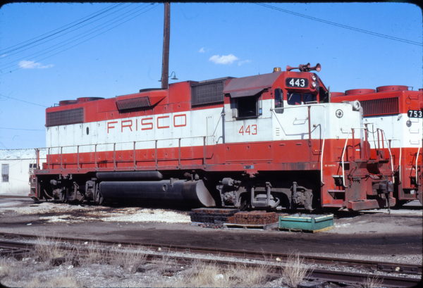 GP38-2 443 (location unknown) in March 1980