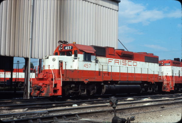 GP38-2 457 at Springfield, Missouri in September 1978 (Neil Shankweiler)