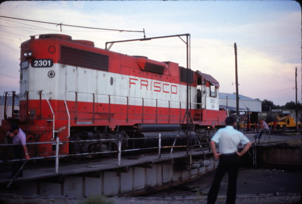 GP38-2 2301 (Frisco 446) at Fort Worth, Texas in July 1981 (Ken McElreath)