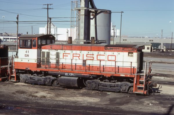 SW1500 41 (Frisco 336) at Kansas City, Missouri on March 16, 1981 (Jim Shepard)