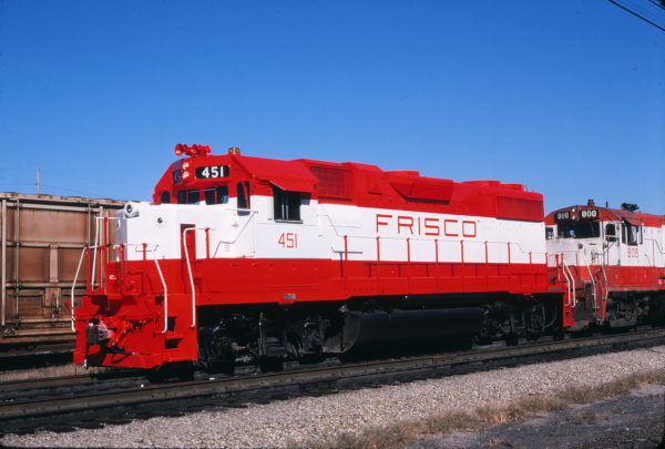 GP38-2 451 at Springfield, Missouri in October 17, 1980