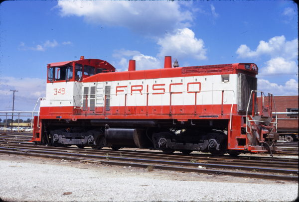 SW1500 349 at Springfield, Missouri on August 15, 1973 (Bruce Barrett)