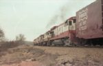 GP38-2 432, U30B 840, B30-7 869, U25B 831, B30-7 865 and Boxcar 47220 North of Thayer, Missouri on December 31, 1979