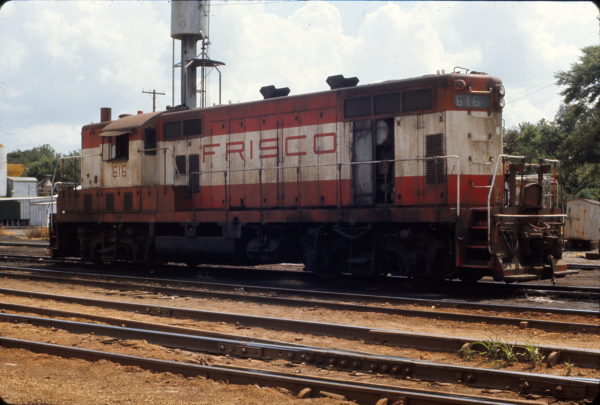 GP7 616 at Springfield, Missouri in August 1973