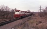 U30B 832, SD45s 920 and 917, and Caboose 1245 North of Thayer, Missouri on December 31, 1979 (R.R. Taylor)